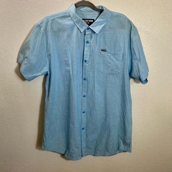 ZOO YORK baby blue short sleeve button up shirt size XL - Picture 1 of 9